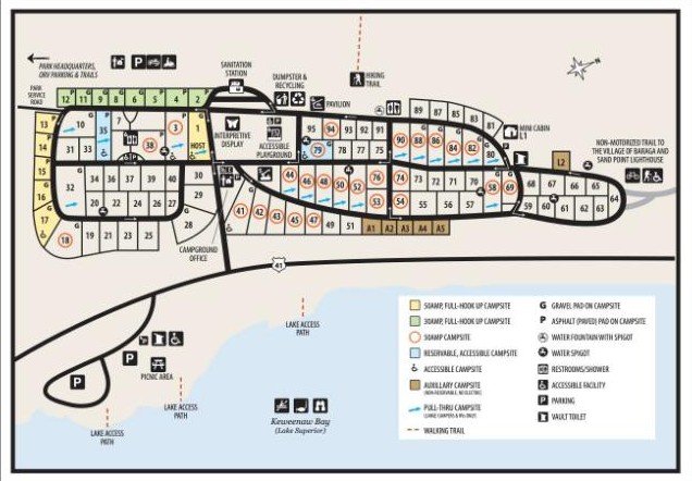 Baraga State Park campground map