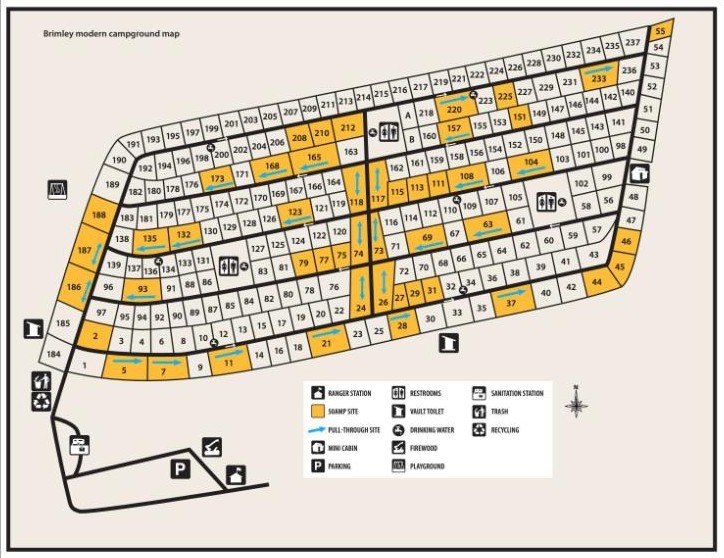 Brimley State Park campground map