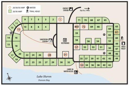 Cheboygan State Park campground map