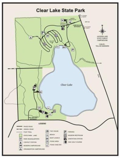 Clear Lake State Park campground map