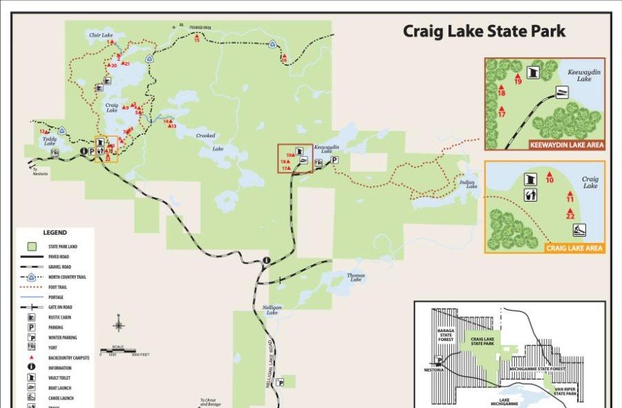Craig Lake State Park campground map
