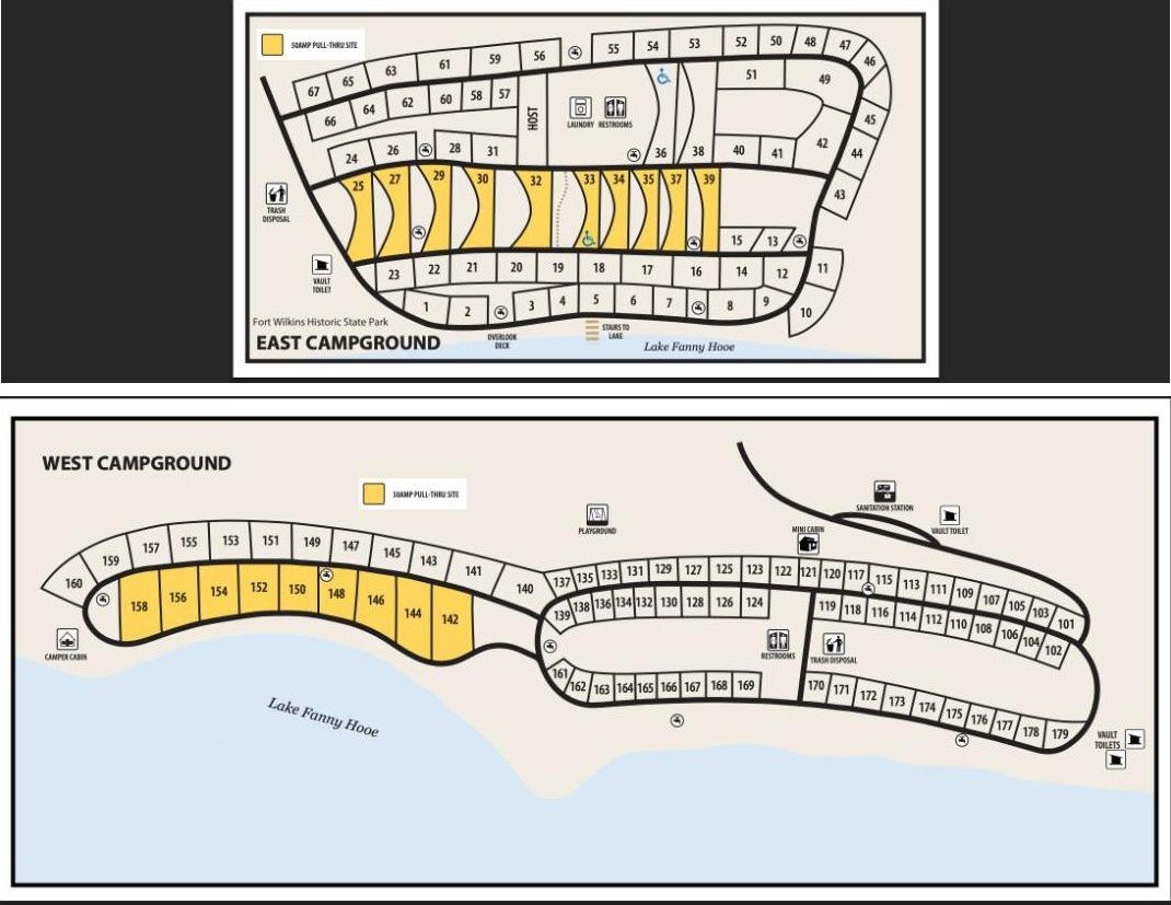 Fort Wilkins Historic State Park campground map
