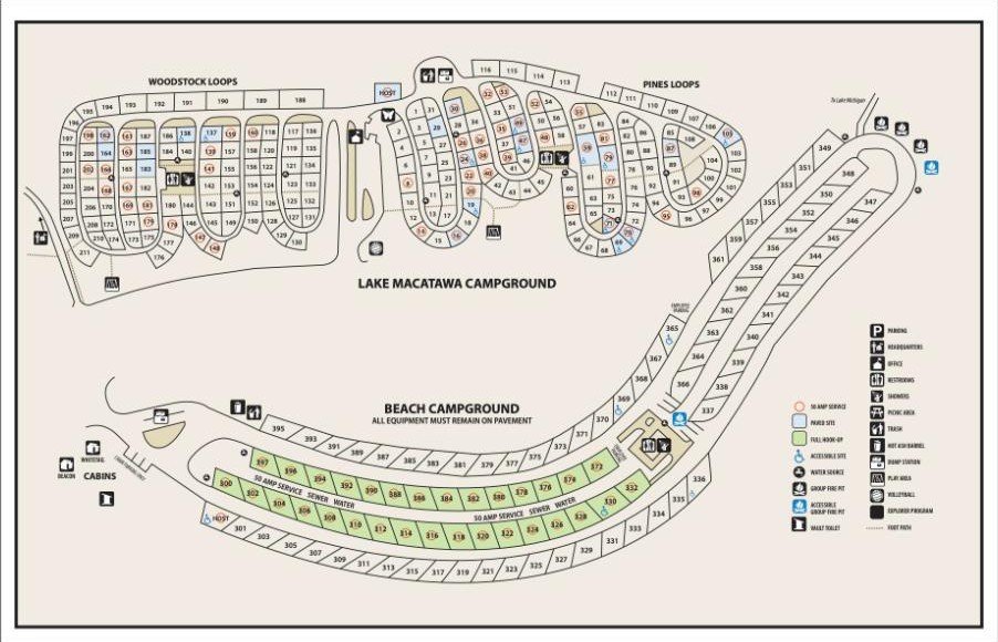 Holland State Park campground map