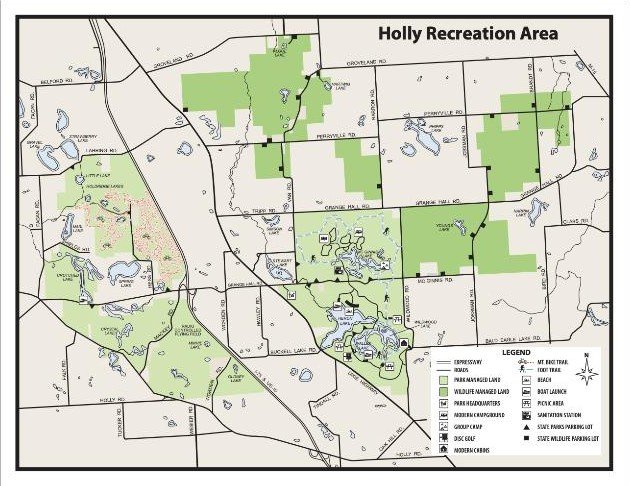Holly State Recreation Area campground map
