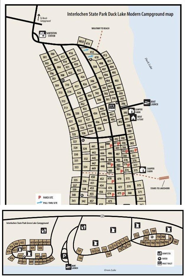 Interlochen State Park campground map