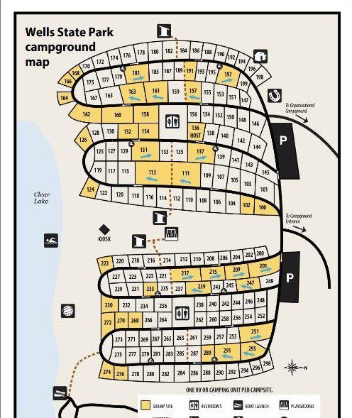 J.W. Wells State Park campground map
