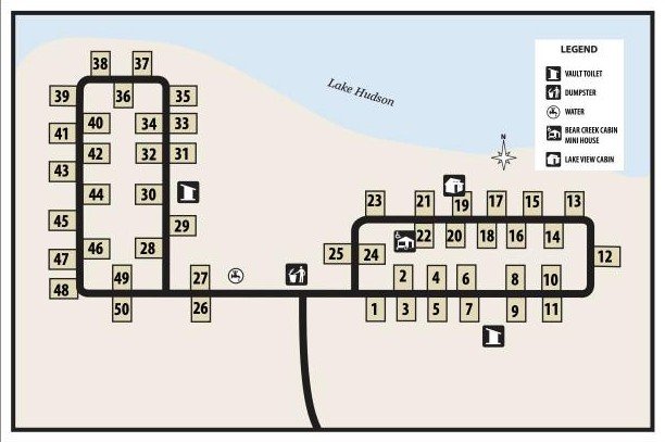 Lake Hudson State Recreation Area campground map