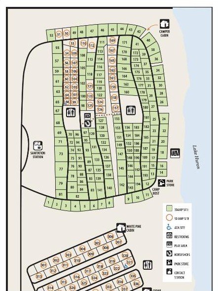 Lakeport State Park campground map