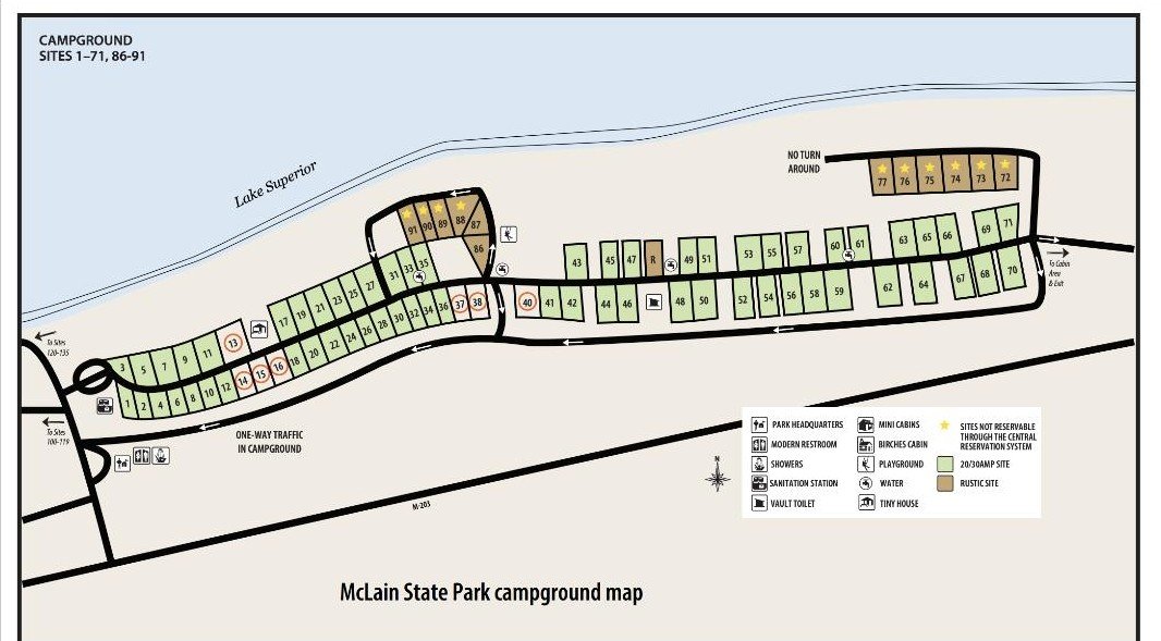 McLain State Park campground map
