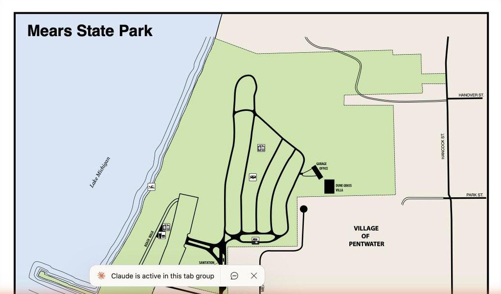 Mears State Park map