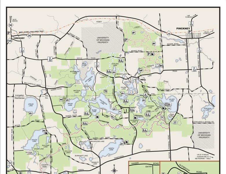 Pinckney State Recreation Area map