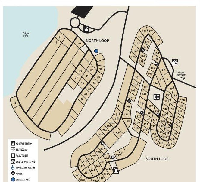 Silver Lake State Park campground map