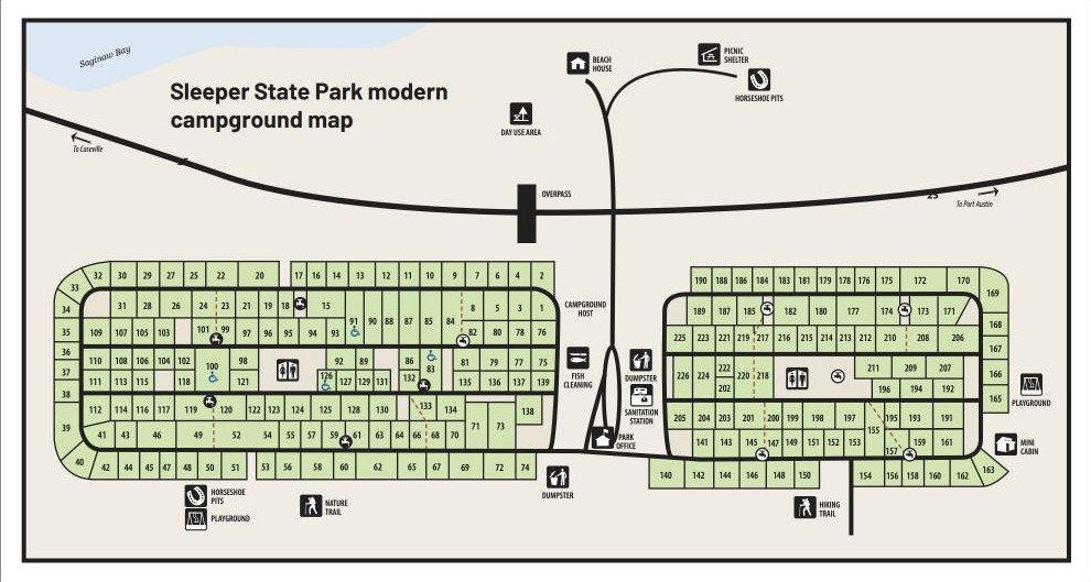Sleeper State Park campground map